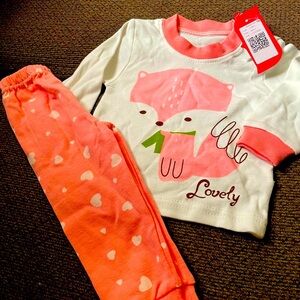 Hibobi Infant/Girls Winter Pajama Sets Size 12-18 Months NWT